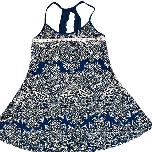 In Bloom by Jonquil Chemise Woman’s Blue, White & Tan Print Slip Dress Size S/P - Picture 8 of 14